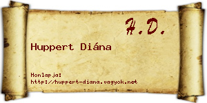 Huppert Diána névjegykártya